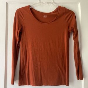 LOFT Burnt Orange Long-Sleeved Top
